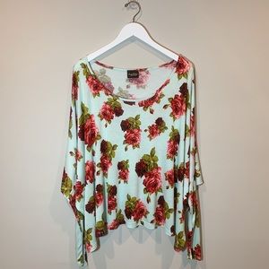 Audrey 3+1 Rose Trapeze Top Mint